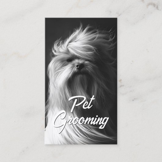 Pet Grooming Salon Care Boutique Yorkshir Portrait Visitenkarte (Vorderseite)