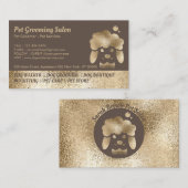 Pet Grooming Salon Gold Sparkle braun Visitenkarte (Vorne/Hinten)