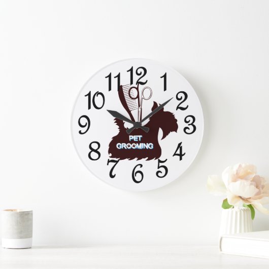 Pet Grooming Salon Große Wanduhr (Zuhause)
