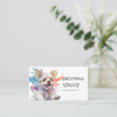 Pet Grooming Service - Design des Aquarellhundes Visitenkarte (Stehend Vorderseite)