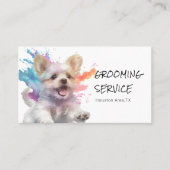 Pet Grooming Service - Design des Aquarellhundes Visitenkarte (Vorderseite)
