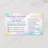 Pet Grooming Services - Aquarellkunst Visitenkarte (Rückseite)