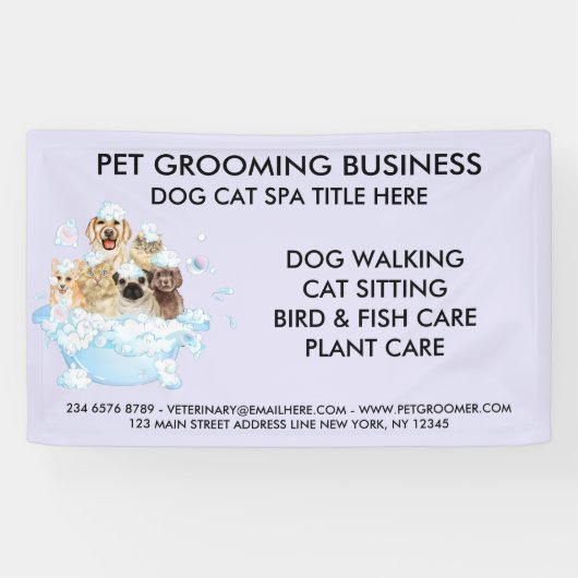 Pet Grooming Sitting Hunde Katze Wellness-Center B Banner (Horizontal)