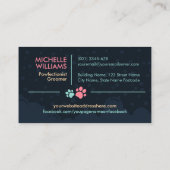 Pet Grooming Studio - Groomer Services Visitenkarte (Rückseite)