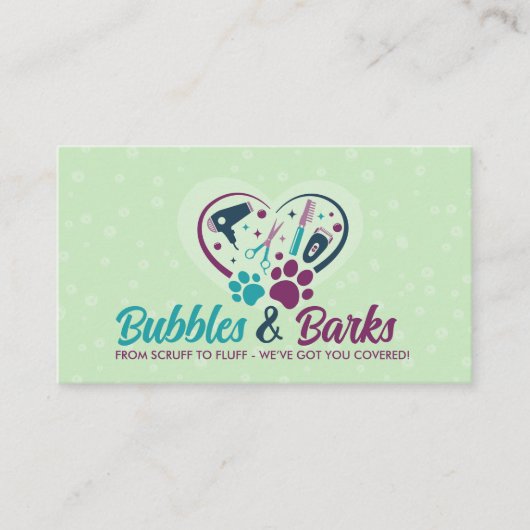Pet Grooming Studio - Groomer Services Visitenkarte (Vorderseite)