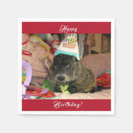 Pet Groundhog Moses Birthday Napkins Serviette