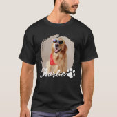 Pet Grunge Simple Modern Custom Dog Photo & Name T-Shirt (Vorderseite)