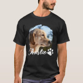 Pet Grunge Simple Modern Custom Dog Photo & Name T-Shirt (Vorderseite)