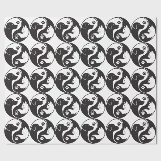 Pet Harmony Yin Yang Muster Geschenkpapier - Katze (Flach)