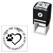 Pet Heart Paw Print from the Library of Name Permastempel (Beispiel)