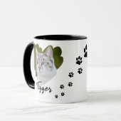 Pet Heart Shape Photo Paw Prints Tasse (Vorderseite Links)