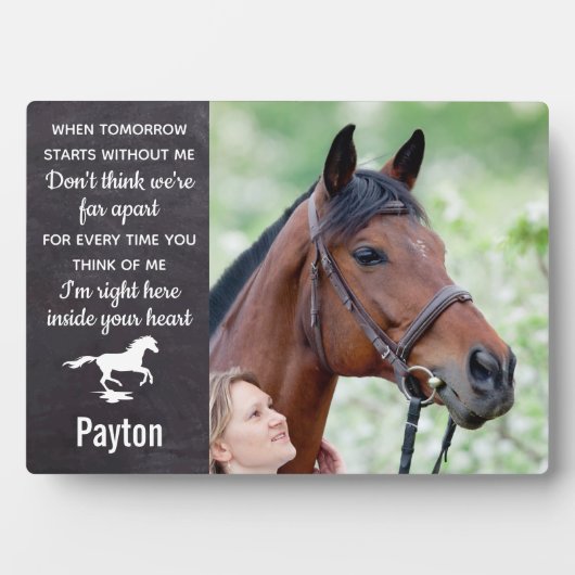 Pet Horse Memorial Foto Fotoplatte (Vorderseite)
