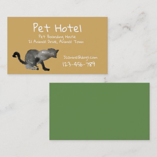 Pet Hotel Boarding Zwinger beruflich Business Ca Visitenkarte (Vorne/Hinten)