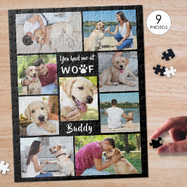 Pet Hund Foto Collage Sie hatten mich bei WOOF Hun Puzzle
