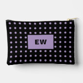 Pet-Hund Foto-Initialen schwarz lila Zubehörtasche (Rückseite)