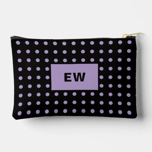 Pet-Hund Foto-Initialen schwarz lila Zubehörtasche (Rückseite)