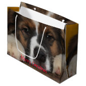 Pet Hund Fotografie Große Geschenktüte (Vorderseite Schrägansicht)