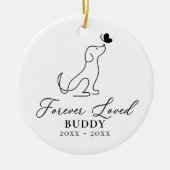 Pet-Hund-Gedenkstätte für immer Lieblingsname und Keramik Ornament (Vorne)