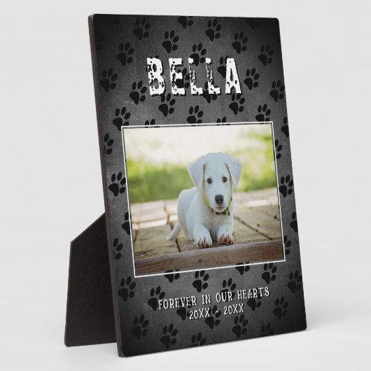 Pet Hund Memorial Paw druckt Chalkboard-Foto Fotoplatte (Seite)
