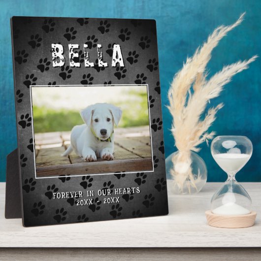 Pet Hund Memorial Paw druckt Chalkboard-Foto Fotoplatte (Seite)