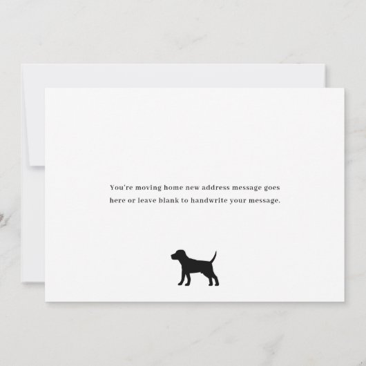 Pet Hund neue Adresse wir verschoben Ankündigung (Rückseite)