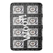 Pet Husky Muster ... Woof! Badematte (Vorderseite Vertikal)