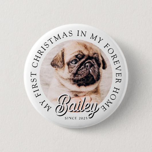Pet ist mein erstes Weihnachten in ewig Zuhause Mo Button (Vorderseite)