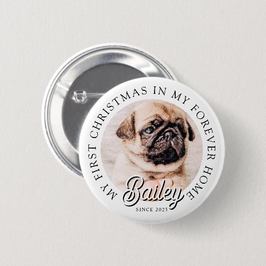 Pet ist mein erstes Weihnachten in ewig Zuhause Mo Button (Vorne & Hinten)