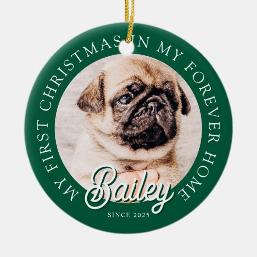 Pet ist mein erstes Weihnachten in ewig Zuhause Mo Keramik Ornament (Vorne)
