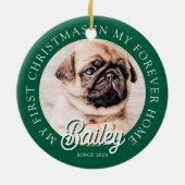 Pet ist mein erstes Weihnachten in ewig Zuhause Mo Keramik Ornament (Hinten)