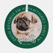 Pet ist mein erstes Weihnachten in ewig Zuhause Mo Ornament Aus Glas (Rückseite)