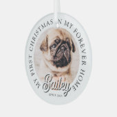 Pet ist mein erstes Weihnachten in ewig Zuhause Mo Ornament Aus Glas (Vorderseite links)