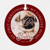 Pet ist mein erstes Weihnachten in ewig Zuhause Mo Ornament Aus Metall (Vorderseite)