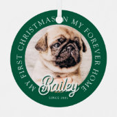 Pet ist mein erstes Weihnachten in ewig Zuhause Mo Ornament Aus Metall (Vorderseite)