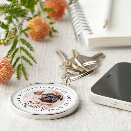 Pet ist mein erstes Weihnachten in ewig Zuhause Mo Schlüsselanhänger (Seite)