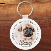 Pet ist mein erstes Weihnachten in ewig Zuhause Mo Schlüsselanhänger (Vorderseite)