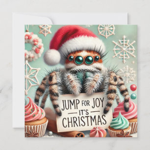 Pet Jumping Spider Weihnachtskarte Feiertagskarte
