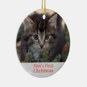 Pet Kittens First Christmas Foto Ornament (Rechts)