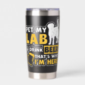 Pet Lab Trinke Bier Design Black Labrador Thermobecher (Vorderseite)