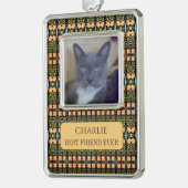 PET-LIEBE Gerahmt Vert Ornament + Text/Hintergrund Rahmen-Ornament Silber (Links)