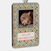 PET-LIEBE Gerahmt Vert Ornament + Text / Quilt Rahmen-Ornament Silber (Rechts)