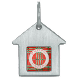 PET LIEBE House Pet Tag - Red Scott Tartan Tiermarke