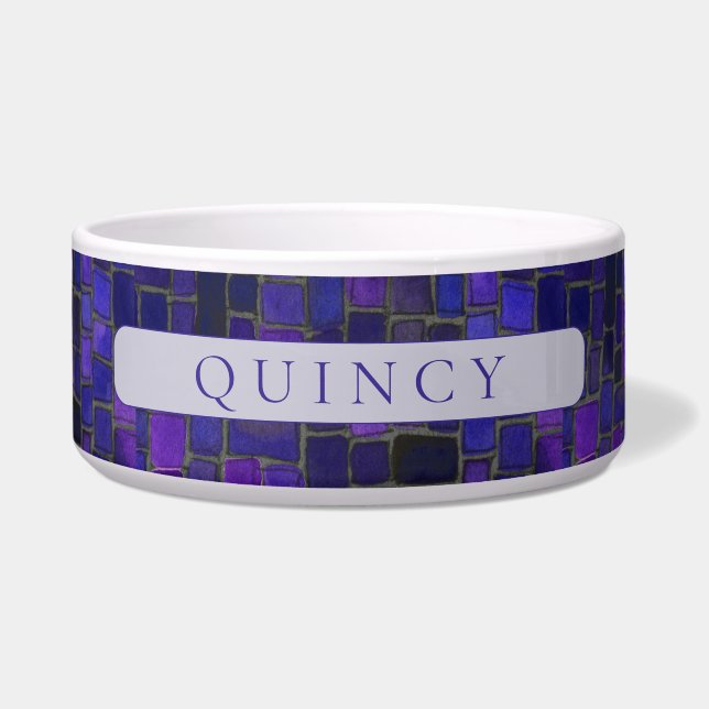 PET-LIEBE Keramik Haustiere Schüssel / Violettmosa (Vorderseite)