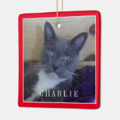 PET LIEBE Keramik Square Ornament / Rot (Links)