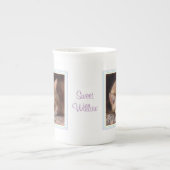 PET-LIEBE Knochen-China Tasse + Text / Regenbogen (Vorderseite)