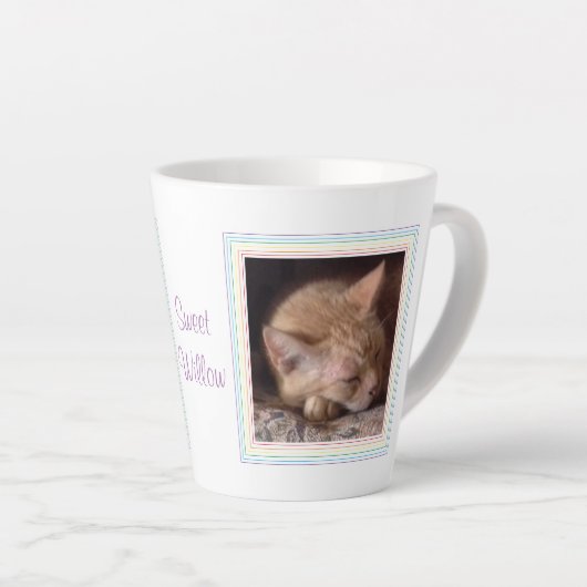 PET-LIEBE Latte Tasse + Text / Regenbogen (Rechte Ecke)