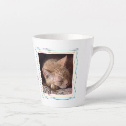 PET-LIEBE Latte Tasse + Text / Regenbogen (Rechts)