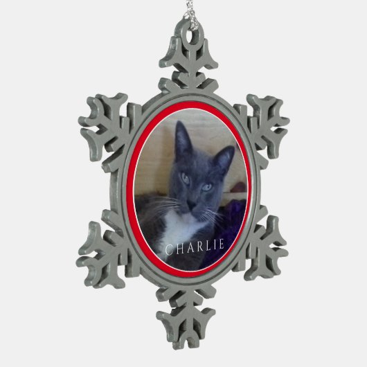 PET-LIEBE Pewter Snowflake Ornament / Rot (Links)