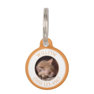 PET LIEBE Round Pet Tag/Safran Haustiermarke