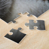 Pet Life | Schwarz-weißes Siamese Cat Blue Eyes Fo Puzzle (Seite)